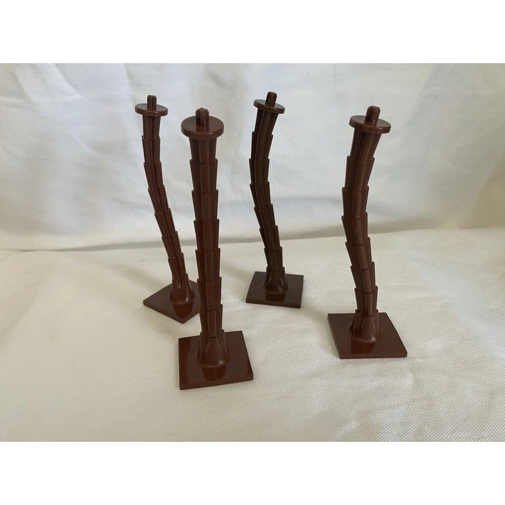 Lot of 4 Lego Nature Brown Plant Tree Palm Base 4 x 4 30338 #47